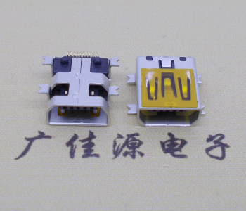西藏迷你USB插座,MiNiUSB母座,10P/全贴片带固定柱母头