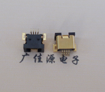 西藏MINI USB贴片式 双防呆迷你 有柱4p母座外壳镀金