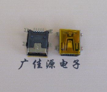 西藏MINI USB 5P 接口 母座 全贴带麦拉 高9.6带0.9柱子
