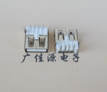 西藏 USB2.0 AF 90度 直插脚 无后盖 平口铜壳