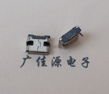 西藏Micro usb 5pin接口 插板7.2mm脚距 无柱无焊盘镀镍