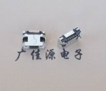 西藏迈克小型 USB连接器 平口5p插座 有柱带焊盘