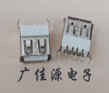 西藏USB接口母座 半包一字胶芯 180度直插弯脚