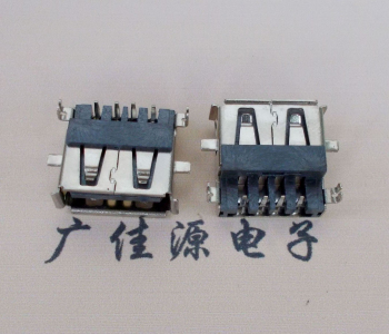 西藏AF USB母座90度 DIP沉板3.9/4.9 耐高温有卷边