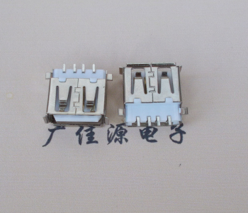西藏USB母座 AF沉板1.9引脚4P贴片白胶芯卷边