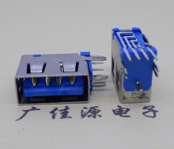 西藏USB 测插2.0母座 短体10.0MM 接口 蓝色胶芯