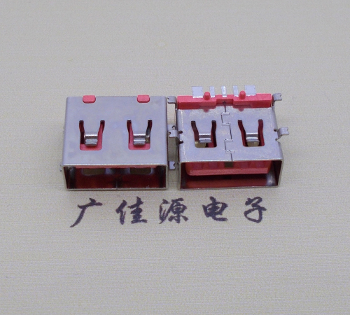 西藏全贴片USB AF 5P大电流母座,接地线功能胶芯6.5MM