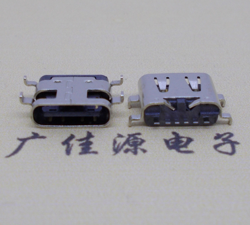 西藏USBType-C6P母座卧式接口沉板0.8mm