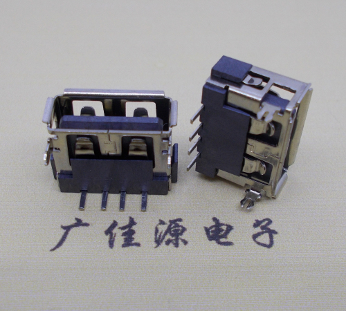 西藏USB短体10.0母座 DIP前两脚反向胶芯6.8厚度卷边