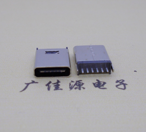 西藏直立式插板Type-C6p母座连接器高H=10.0mm