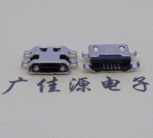 西藏micro usb5p连接器 反向沉板1.6mm四脚插平口