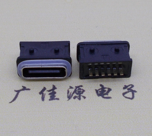 西藏防水type-c6p母座立式直插带定位住连接器