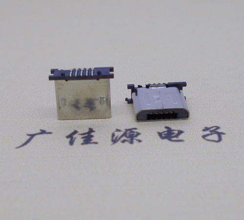 西藏MICRO USB 5P公头短体5.6mm立贴带柱无卡勾