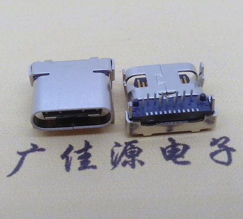 西藏板上型type-c24p接口type-c母座前插后贴