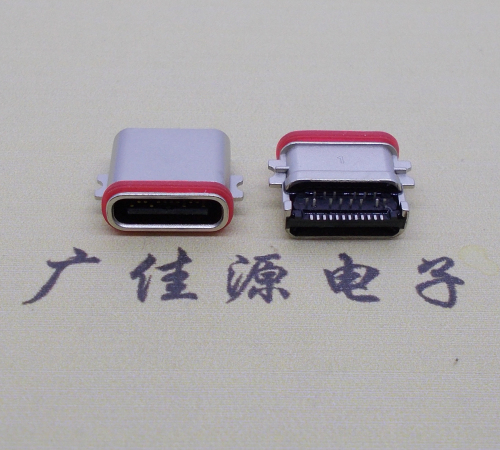 西藏usb 3.1type-c24p母座沉板1.0mm前插后贴防水