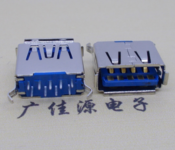 西藏USB3.0连接器接口.弯脚180度插座11.5直插卷边