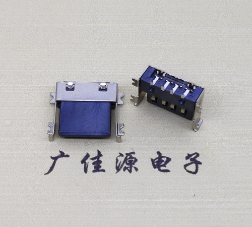 西藏薄胶芯母座 USB2.0卧式贴板A母10.0短体尺寸